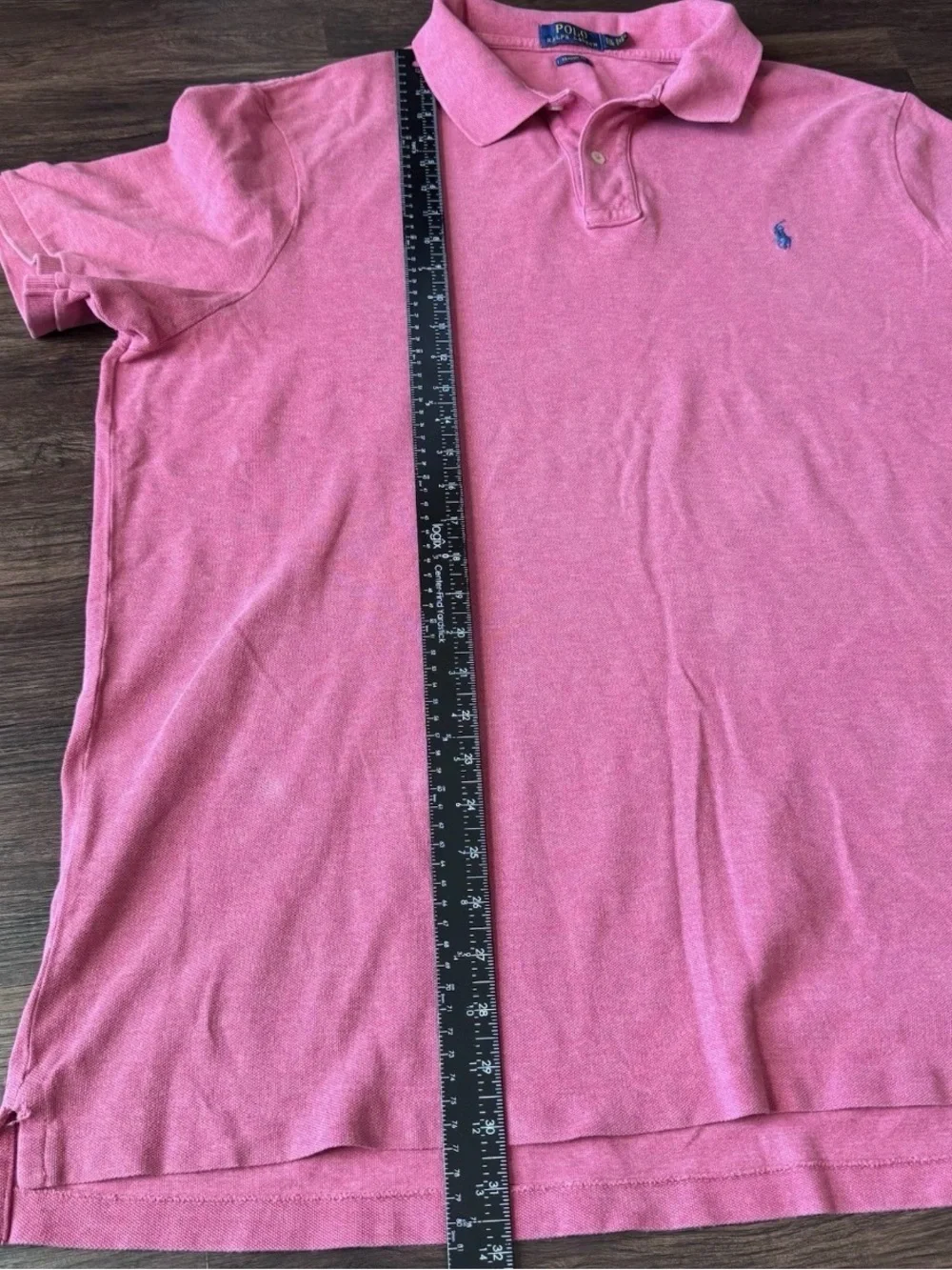 Polo by Ralph Lauren Men's Heather Pink Polo with Navy Pony